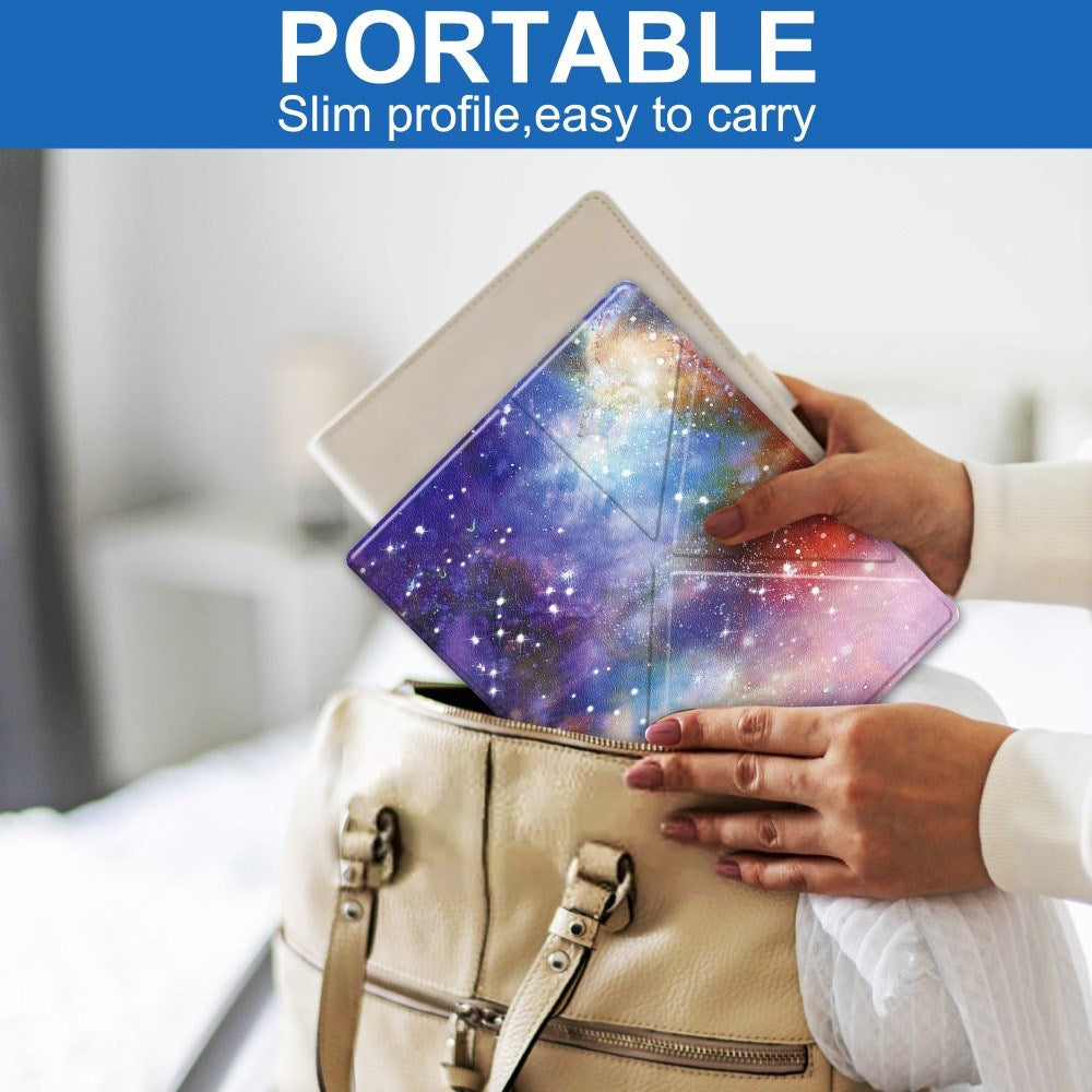 EIDERWOOD Kobo Elipsa 2E Origami Læder Flip Cover m. Pen Holder - Galakse