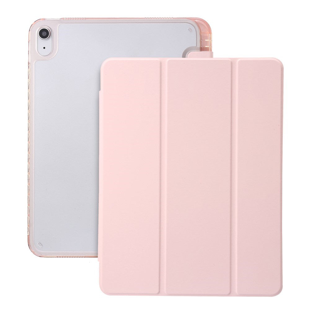 EIDERWOOD iPad 11" (2025) / iPad 10.9" (2024/2022) Tri-Fold Kunst Læder Flip Cover m. Apple Pencil Holder - Lyserød