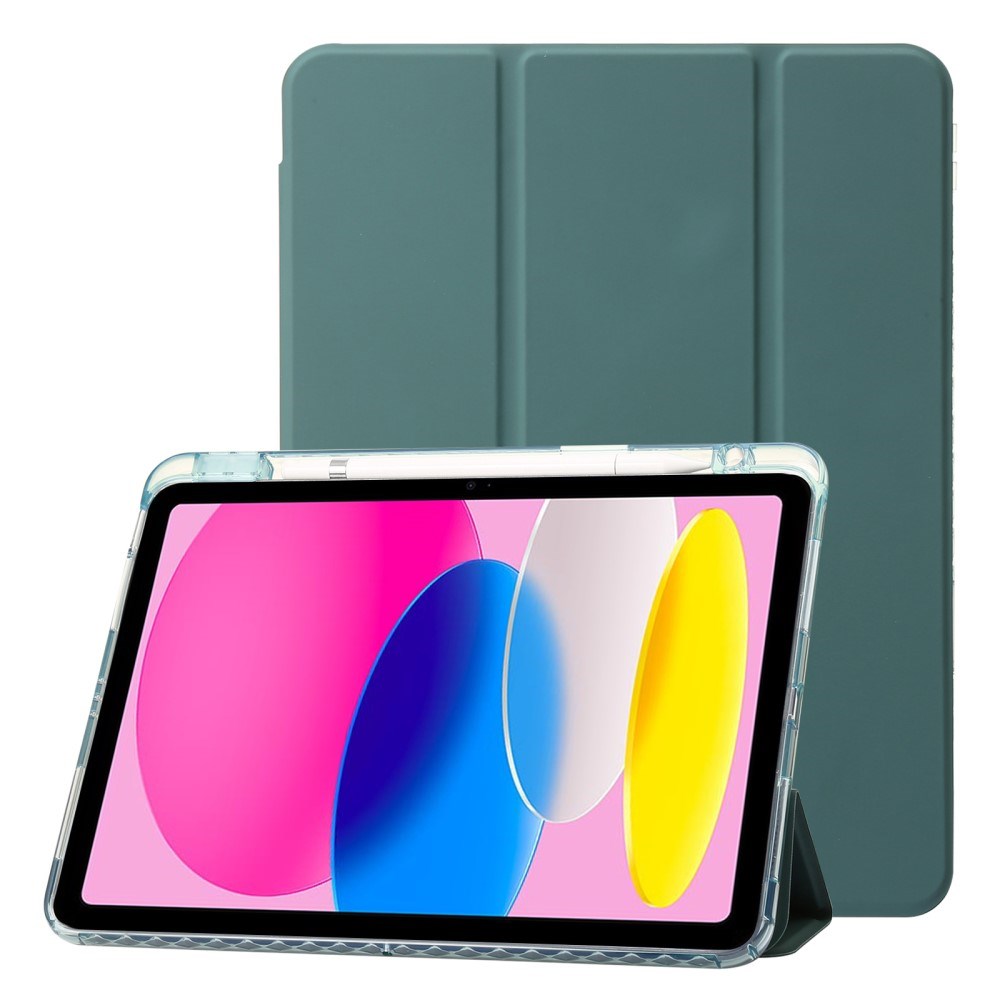 EIDERWOOD iPad 11" (2025) / iPad 10.9" (2024/2022) Tri-Fold Kunst Læder Flip Cover m. Apple Pencil Holder - Grøn