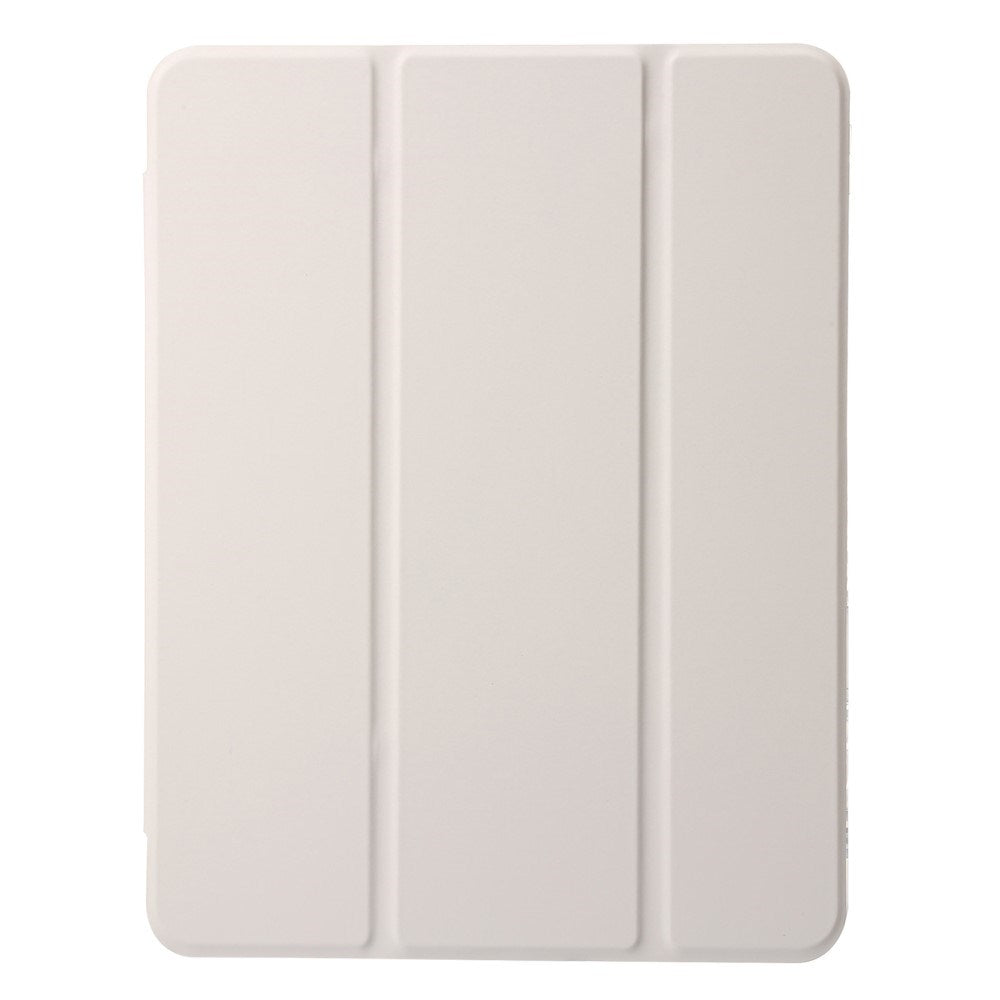 EIDERWOOD iPad 11" (2025) / iPad 10.9" (2024/2022) Tri-Fold Kunst Læder Flip Cover m. Apple Pencil Holder - Creme