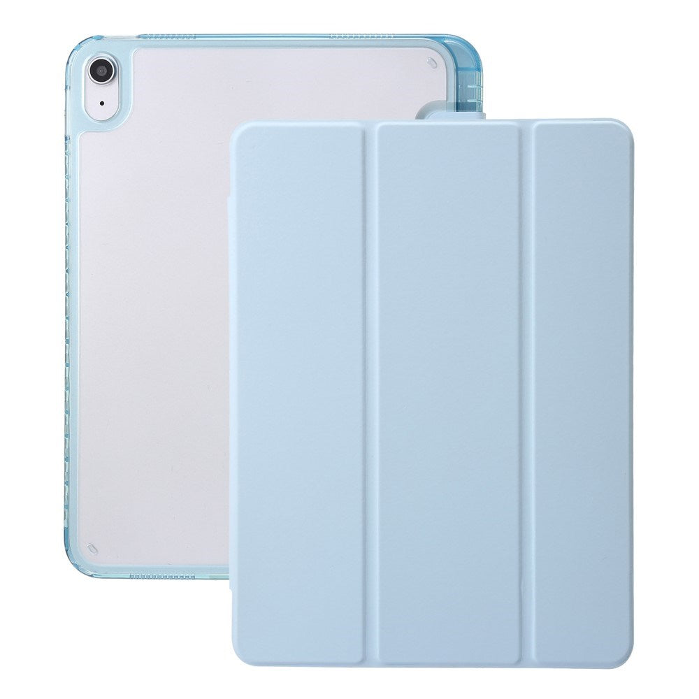 EIDERWOOD iPad 11" (2025) / iPad 10.9" (2024/2022) Tri-Fold Kunst Læder Flip Cover m. Apple Pencil Holder - Lyseblå