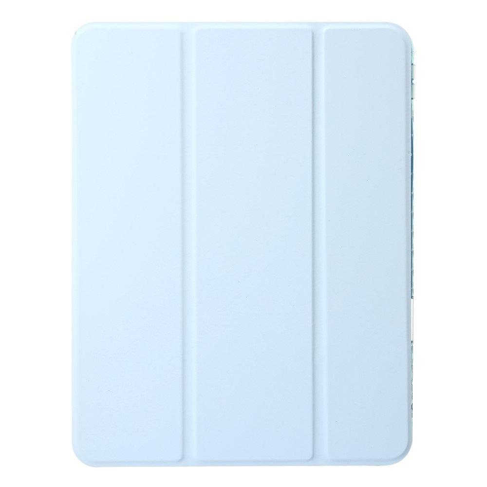 EIDERWOOD iPad 11" (2025) / iPad 10.9" (2024/2022) Tri-Fold Kunst Læder Flip Cover m. Apple Pencil Holder - Lyseblå