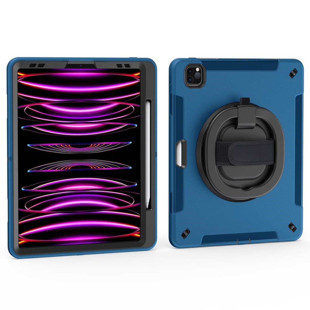 EIDERWOOD iPad Air 13" (2025 / 2024) / Pro 12.9" (2022 / 2021 / 2020 / 2018) Håndværker Cover m. Beskyttelsesfilm & Skulderstrop - Blå