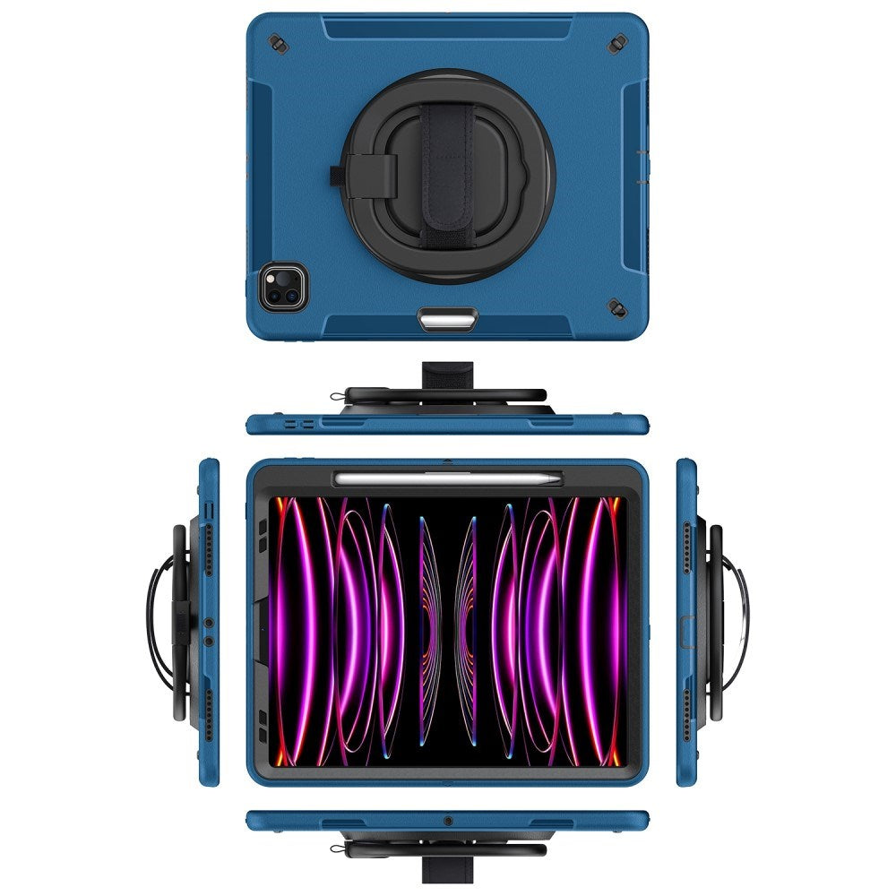 EIDERWOOD iPad Air 13" (2025 / 2024) / Pro 12.9" (2022 / 2021 / 2020 / 2018) Håndværker Cover m. Beskyttelsesfilm & Skulderstrop - Blå