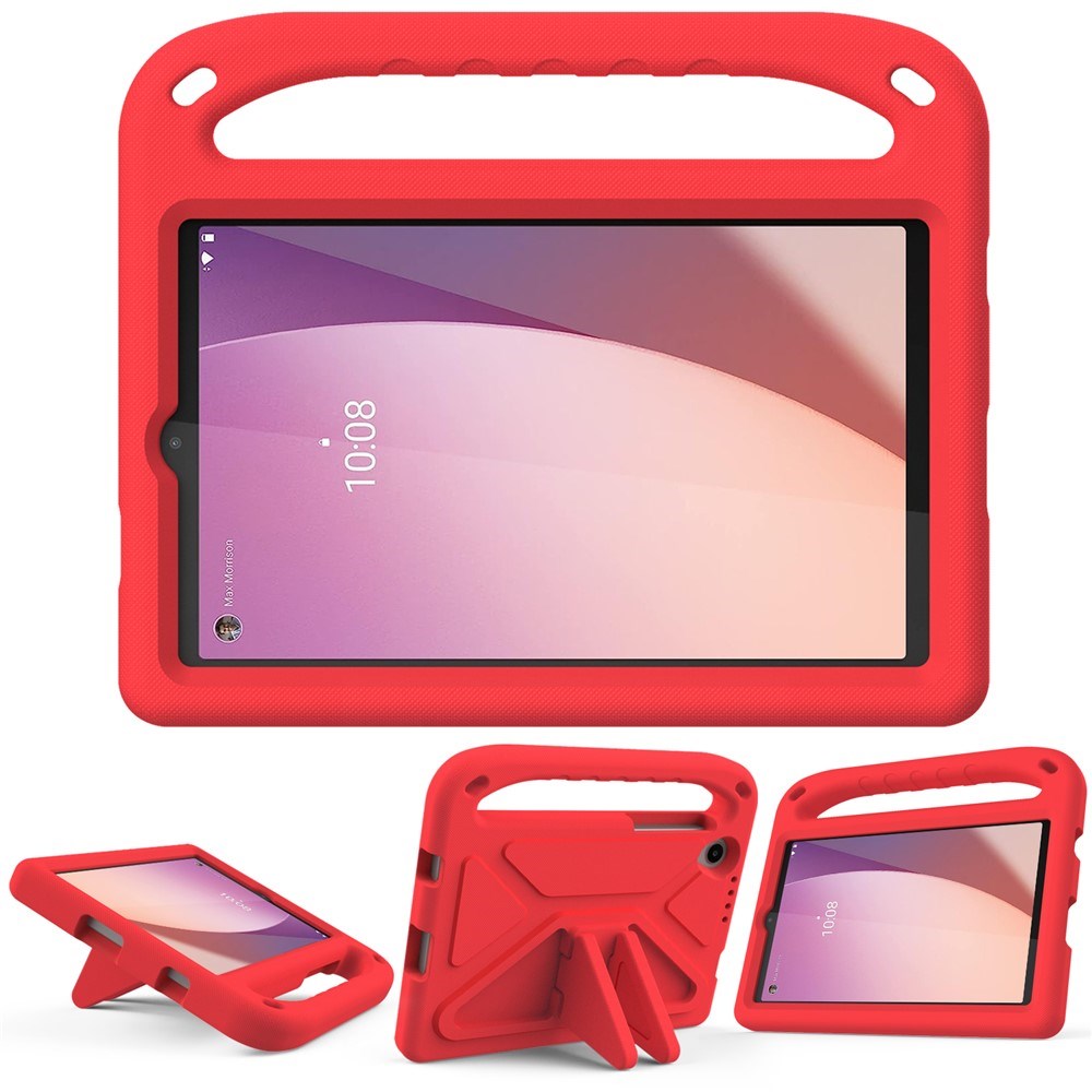 Lenovo Tab M8 (4. Gen.) - EIDERWOOD Børne Cover m. Håndtag & Ståfunktion - Rød