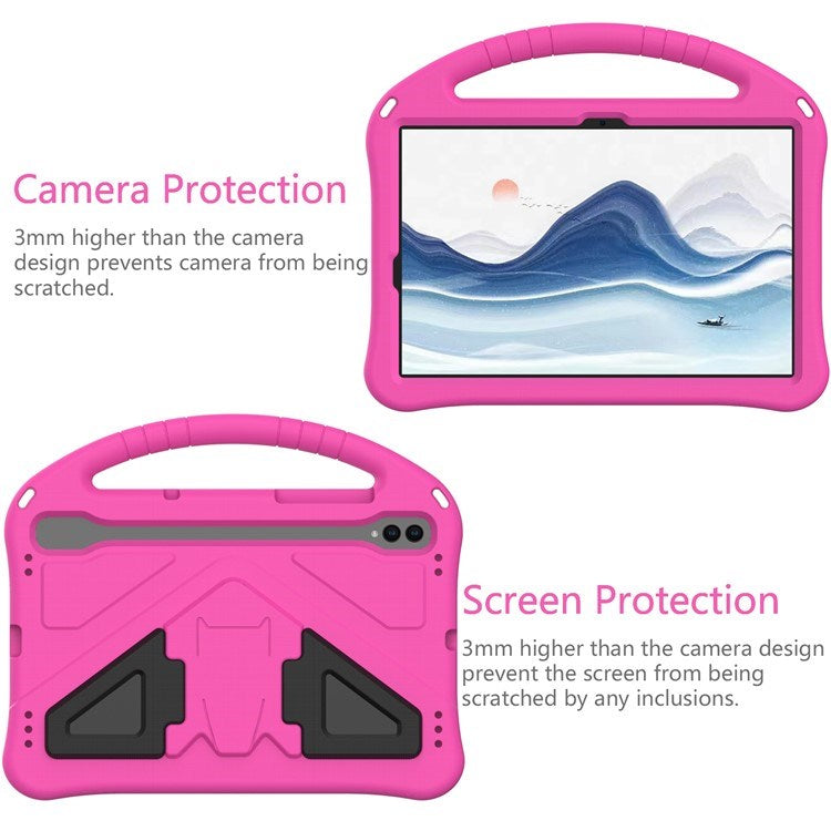 Samsung Galaxy Tab S9 / S8 / S7 - EIDERWOOD Børne Cover m. Håndtag & Ståfunktion - Lyserød