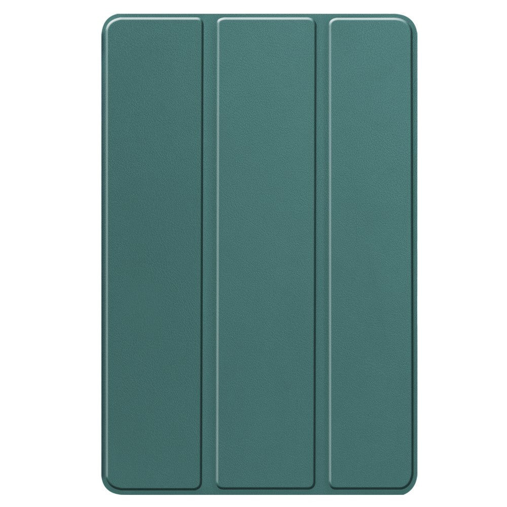 Lenovo Tab P12 Magnetisk Tri-Fold Læder Flip Cover m. Pencil Holder - Grøn