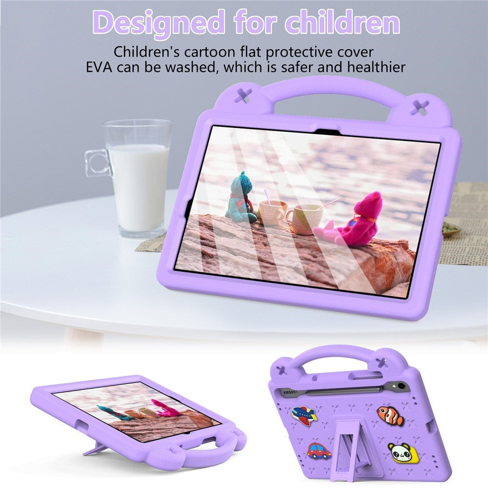 EIDERWOOD Samsung Galaxy Tab S11 / S10 Lite / S10 FE / S9 FE / S9 / S8 / S7 - Børne Cover m. Kickstand & Håndtag - Lilla