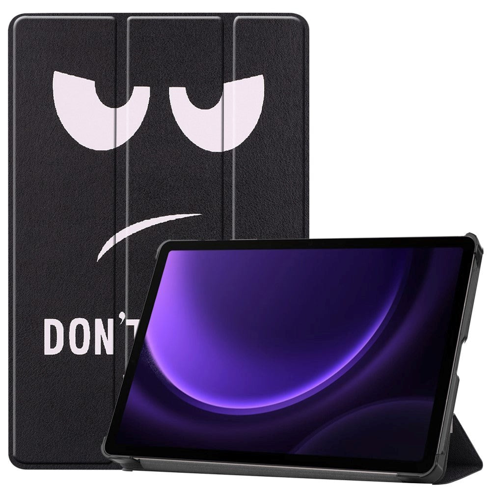 Samsung Galaxy Tab S10 FE / S9 FE Tri-Fold Kunstlæder Flip Cover m. Pen Holder - "Don't Touch Me"