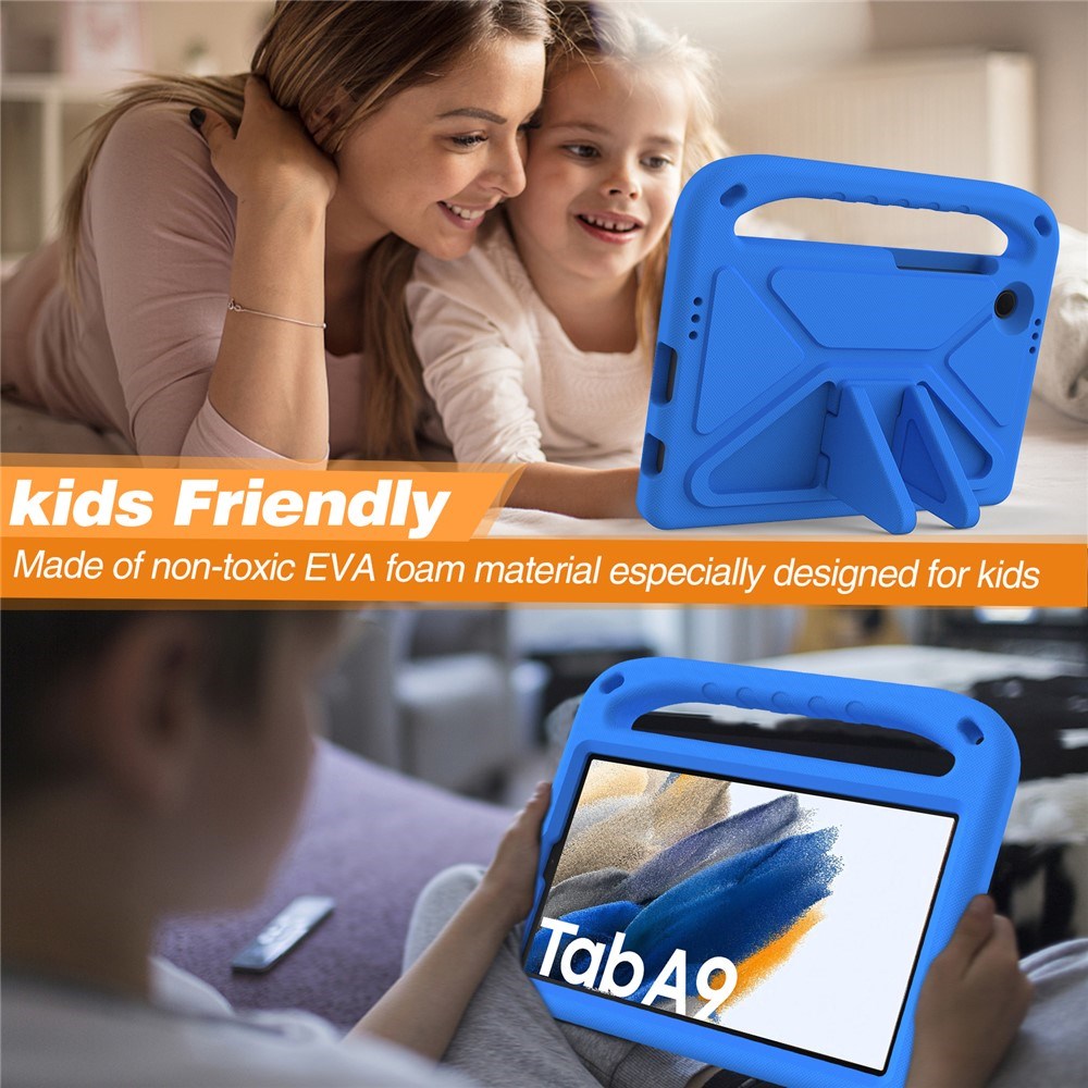 EIDERWOOD Samsung Galaxy Tab A11 / A9 Børnecover med Kickstand og Håndtag - Blå