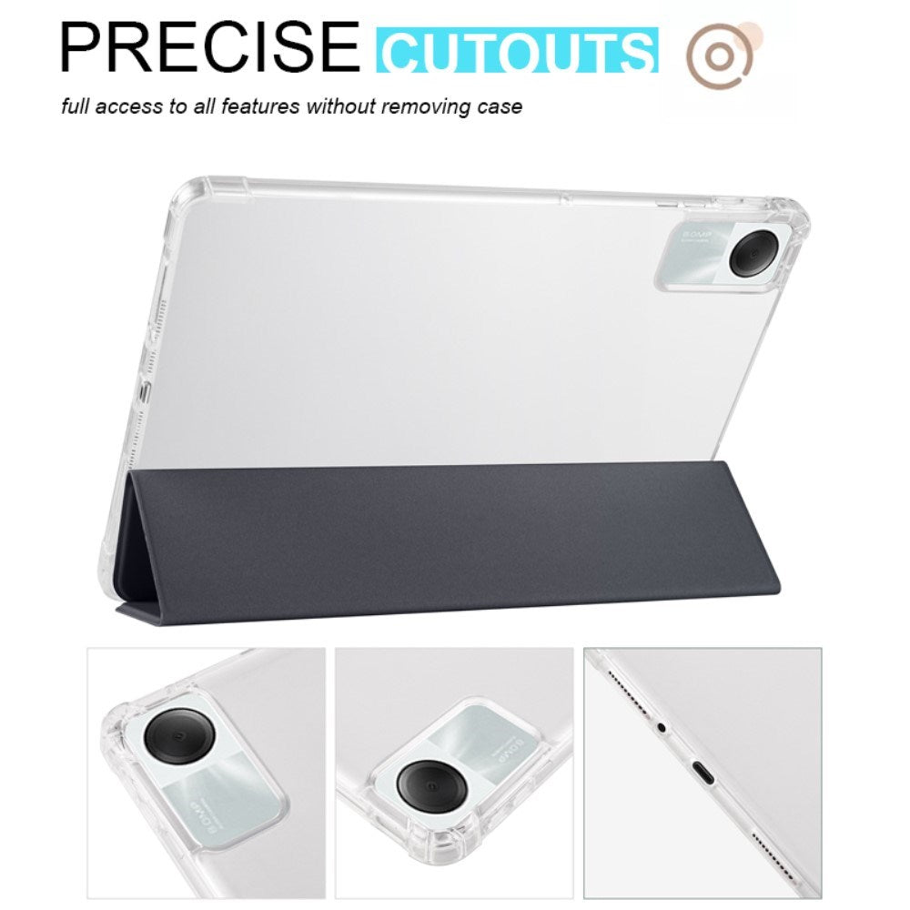 EIDERWOOD Xiaomi Redmi Pad SE Tri-fold Læder Flip Cover m. Gennemsigtig Bagside - Grøn