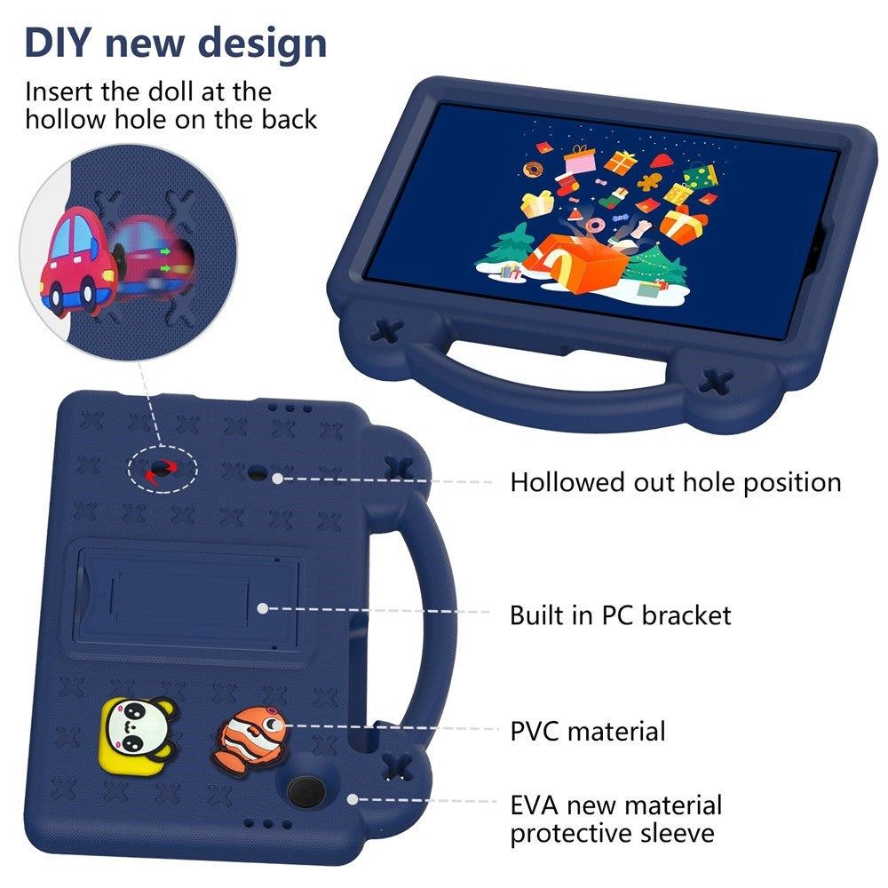 EIDERWOOD Samsung Galaxy Tab A11 / A9 Børnecover med Kickstand og Håndtag - Mørkeblå