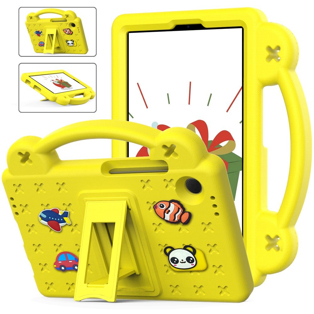 EIDERWOOD Samsung Galaxy Tab A11 / A9 Børnecover med Kickstand og Håndtag - Gul