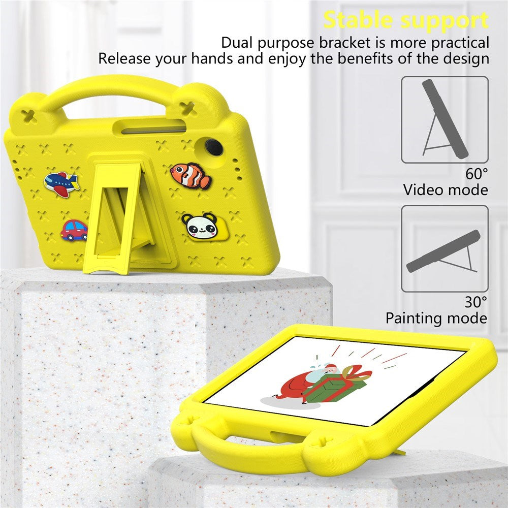 EIDERWOOD Samsung Galaxy Tab A11 / A9 Børnecover med Kickstand og Håndtag - Gul