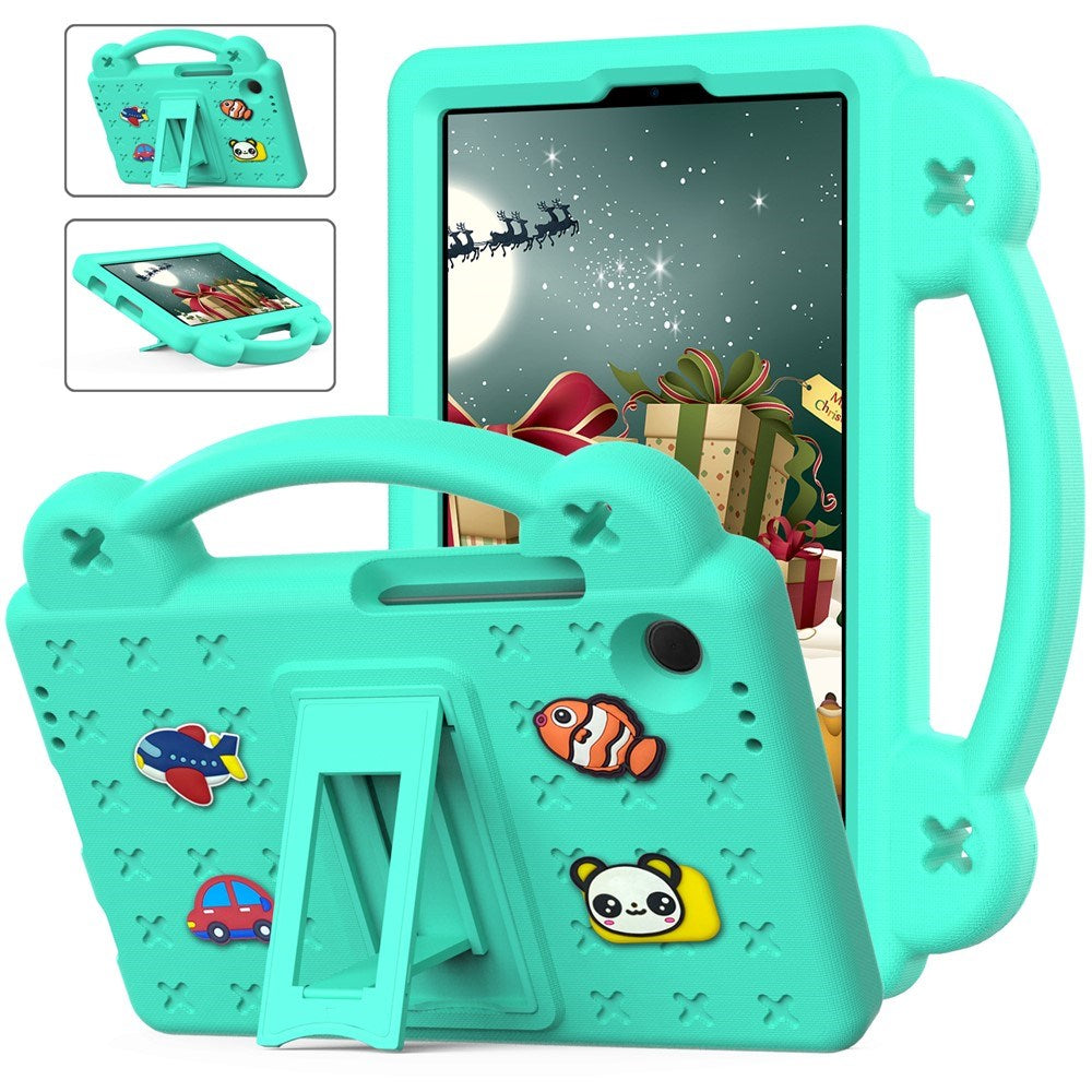 EIDERWOOD Samsung Galaxy Tab A11 / A9 Børnecover med Kickstand og Håndtag - Grøn