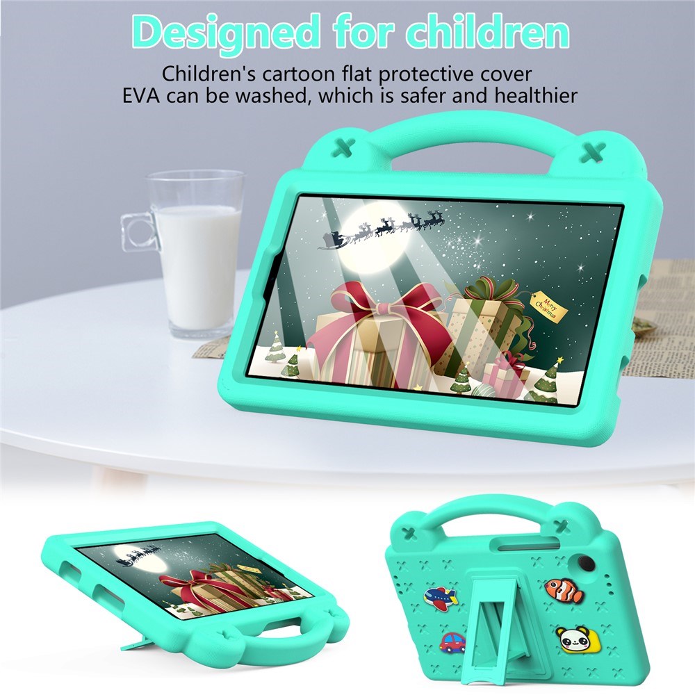 EIDERWOOD Samsung Galaxy Tab A11 / A9 Børnecover med Kickstand og Håndtag - Grøn