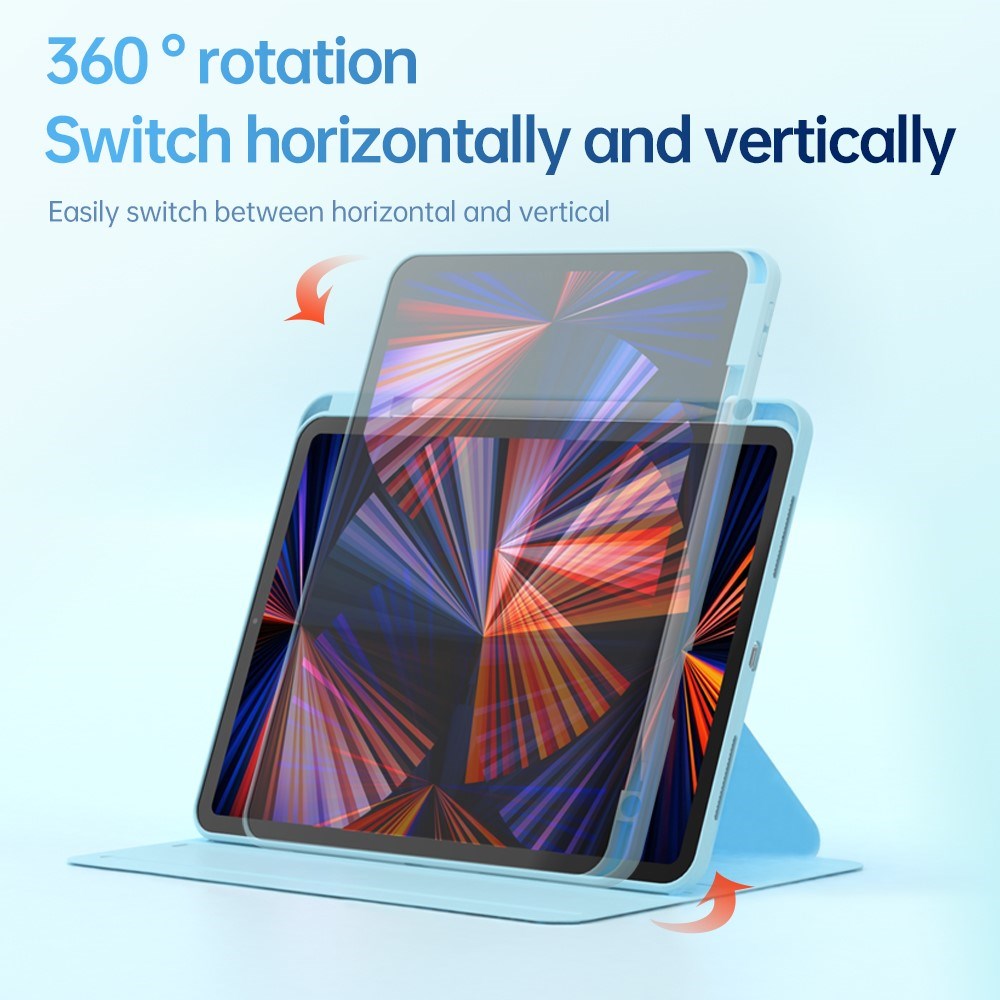 iPad Air 10.9-11" (2025-2020) / Pro 11" (2022-2018) Hybrid Flip Cover m. Pen Holder og Kameralinse Beskytter - Grøn / Gennemsigtig