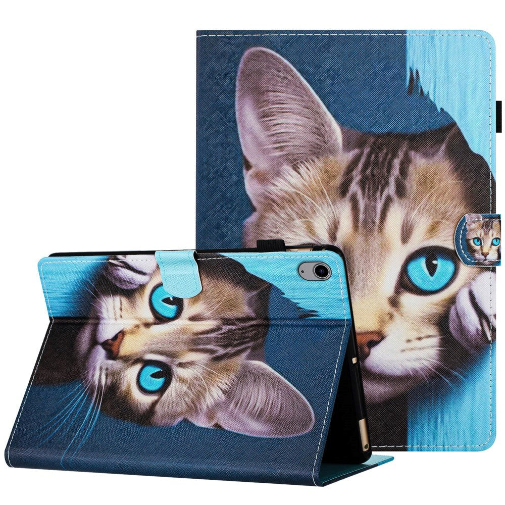 iPad 11" (2025) / iPad 10.9" (2024/2022) Læder Flip Cover m. Ståfunktion & Kortholder - Kat