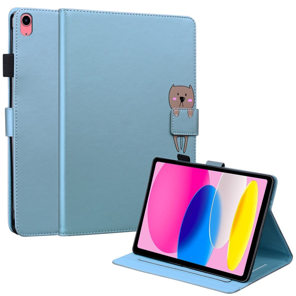 iPad 11" (2025) / iPad 10.9" (2024/2022) Læder Flip Cover m. Dyremotiv - Blå