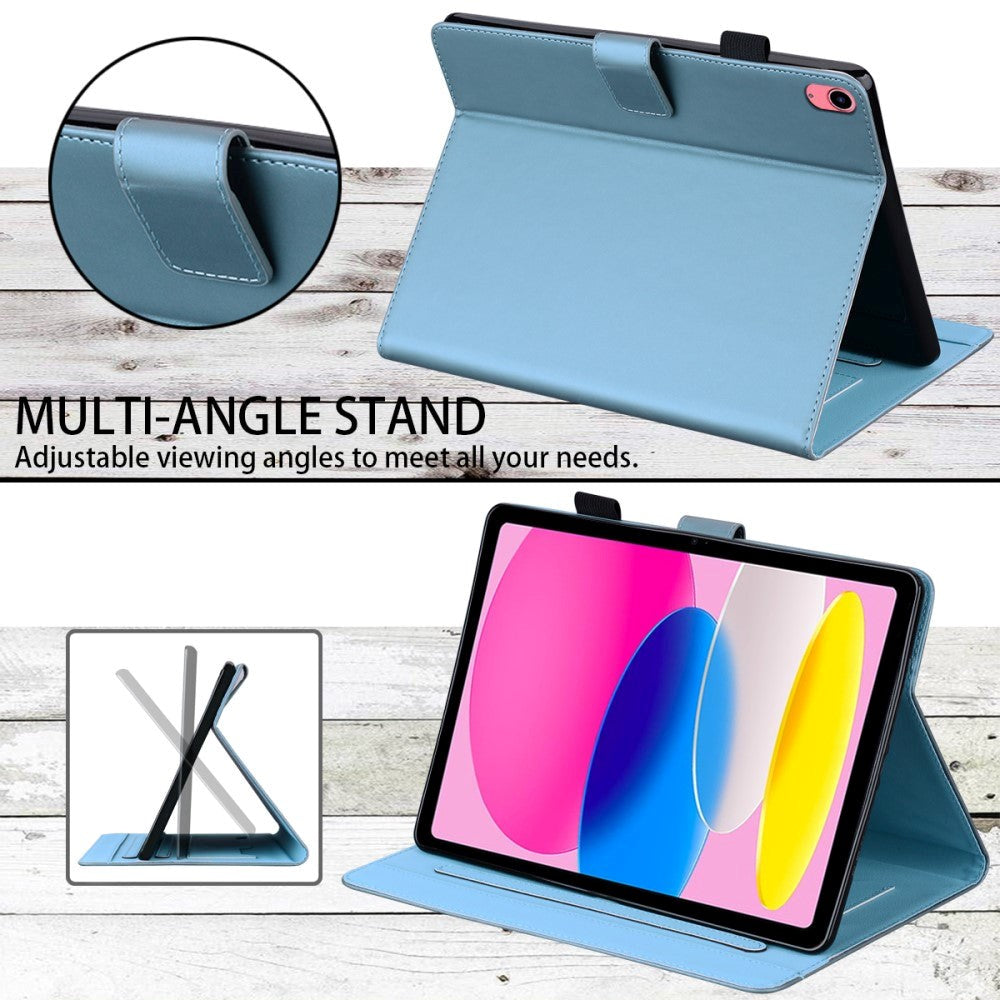 iPad 11" (2025) / iPad 10.9" (2024/2022) Læder Flip Cover m. Dyremotiv - Blå