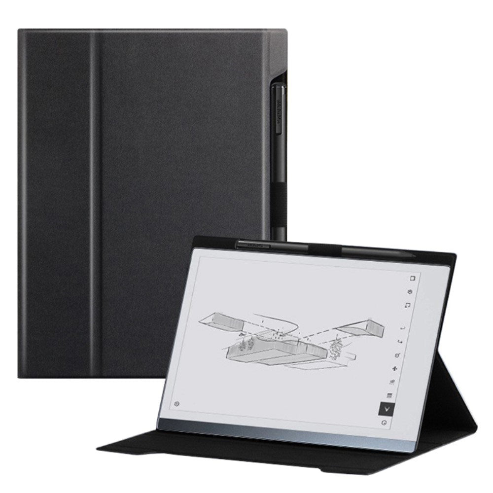 EIDERWOOD ReMarkable 2 Kunstlæder Flip Cover m. Standerfunktion & Penholder - Sort