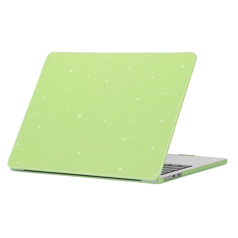 MacBook Air 15" M2/M3/M4 (2023-2025) Hård Plastik Bærbar Cover m. Glitter Design - Grøn