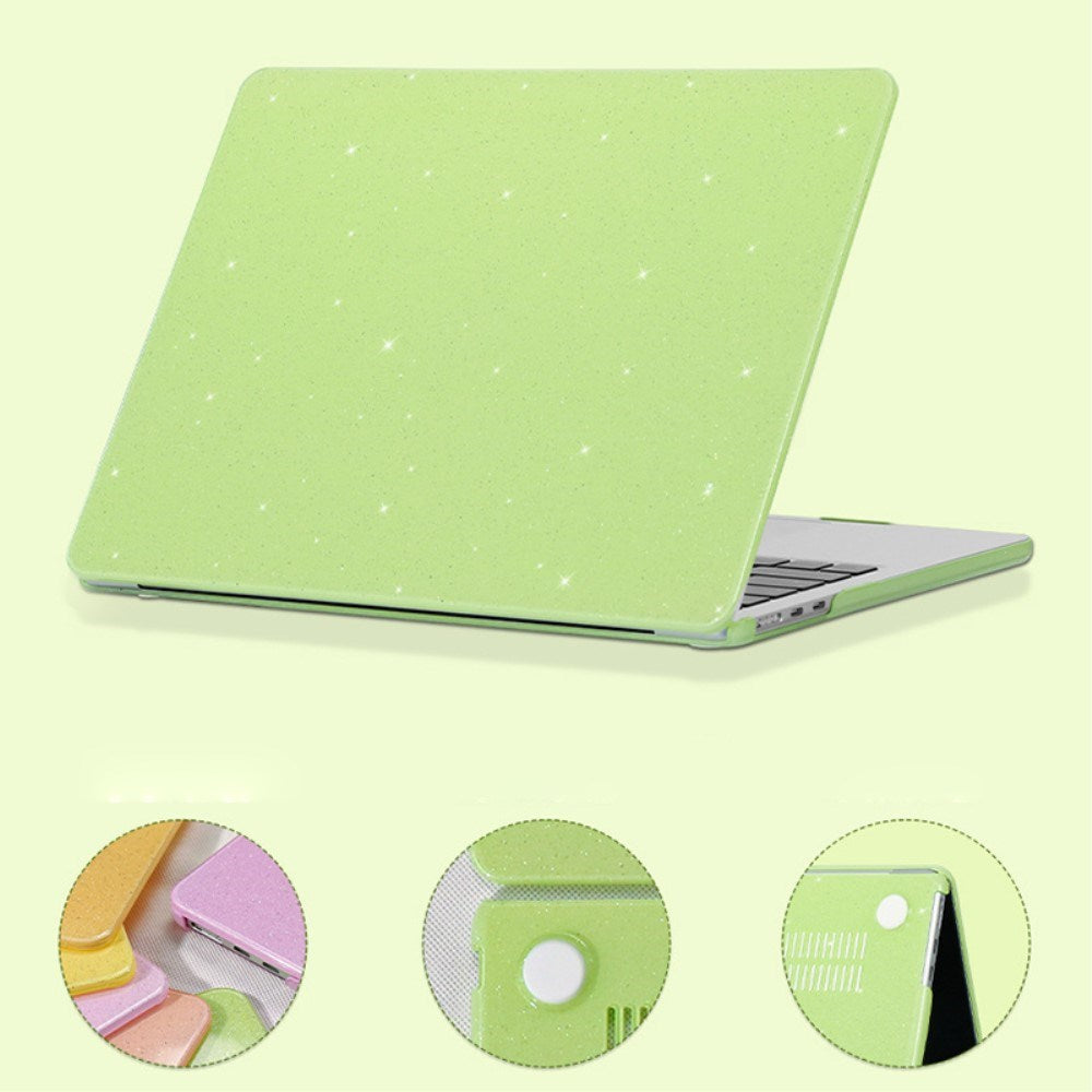 MacBook Air 15" M2/M3/M4 (2023-2025) Hård Plastik Bærbar Cover m. Glitter Design - Lilla
