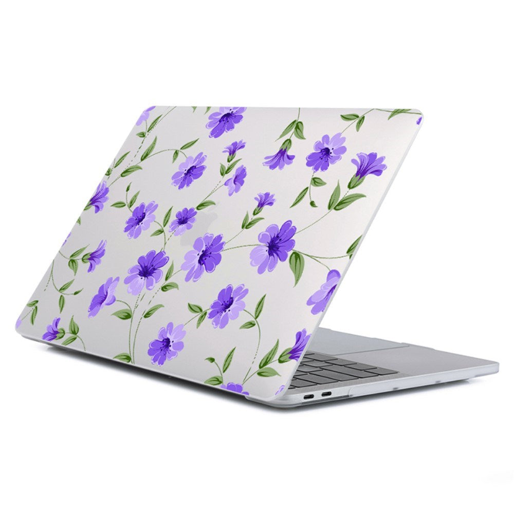 Macbook Pro 14 M5/M4/M3/M2/M1 (2025-2021) Hårdt Plastik Bærbar Cover - Lilla Blomster