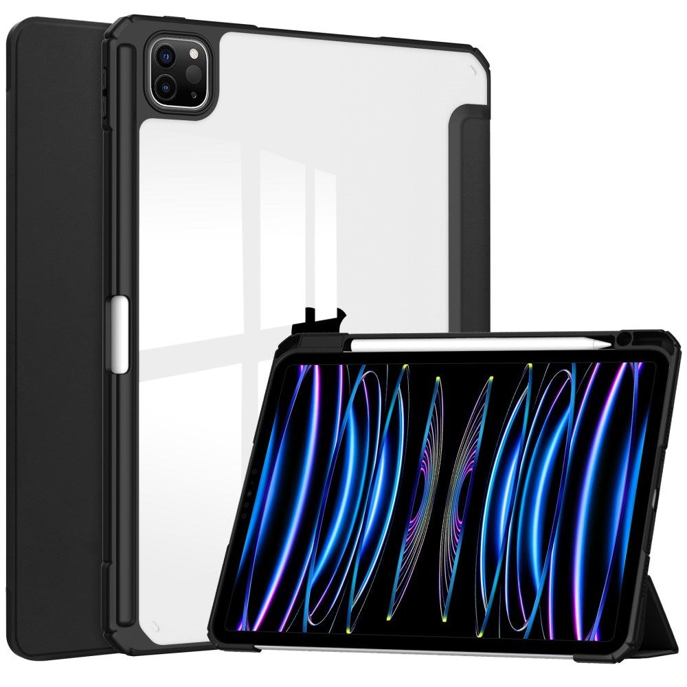 EIDERWOOD iPad Pro 11" (2025 / 2024) Hybrid Flip Cover m. Pen Holder - Sort & Gennemsigtig