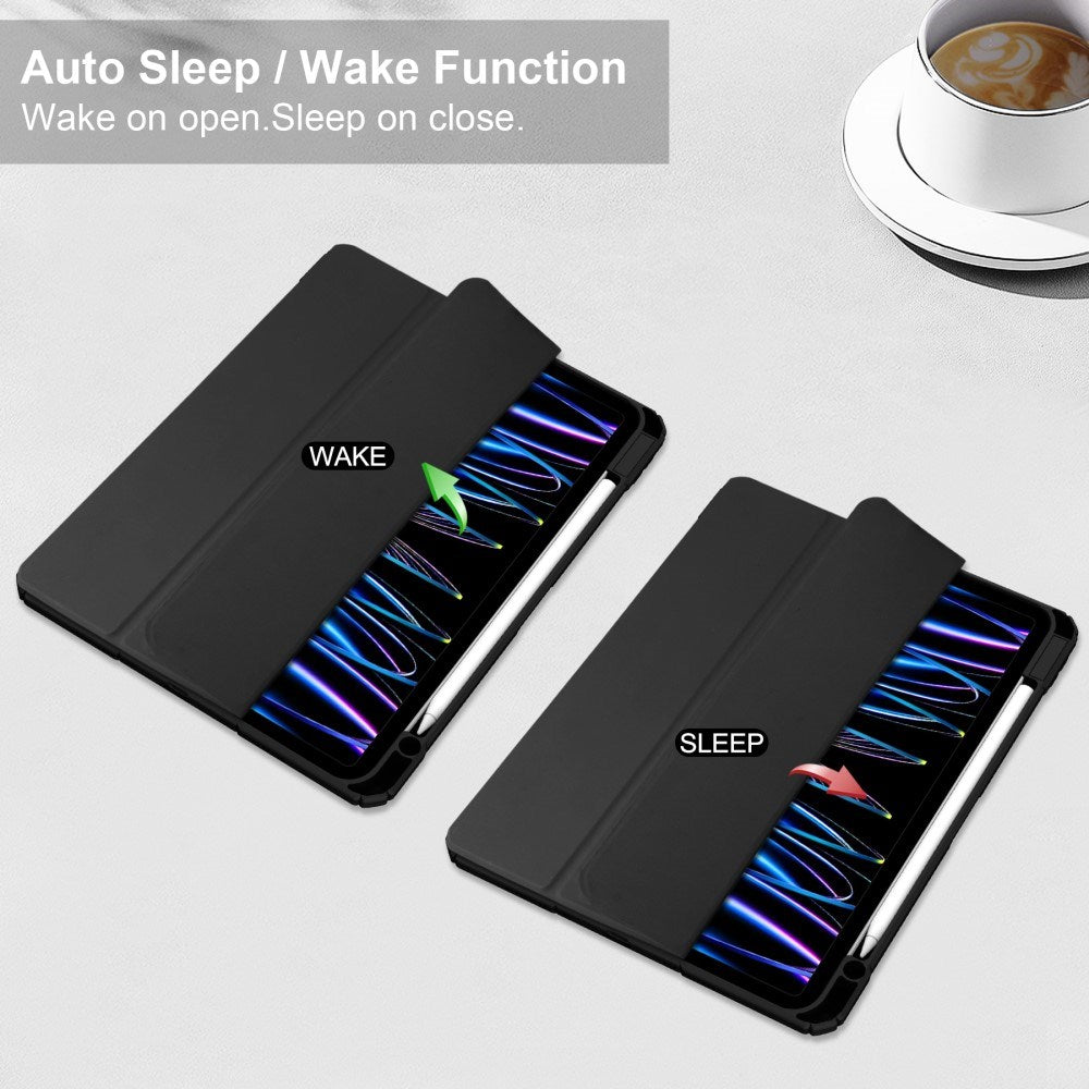 EIDERWOOD iPad Pro 11" (2025 / 2024) Hybrid Flip Cover m. Pen Holder - Sort & Gennemsigtig