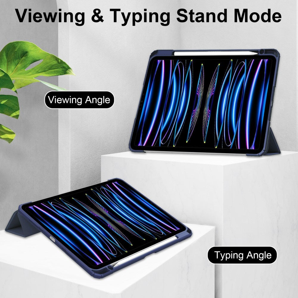 EIDERWOOD iPad Pro 11" (2025 / 2024) Hybrid Flip Cover m. Pen Holder - Blå & Gennemsigtig
