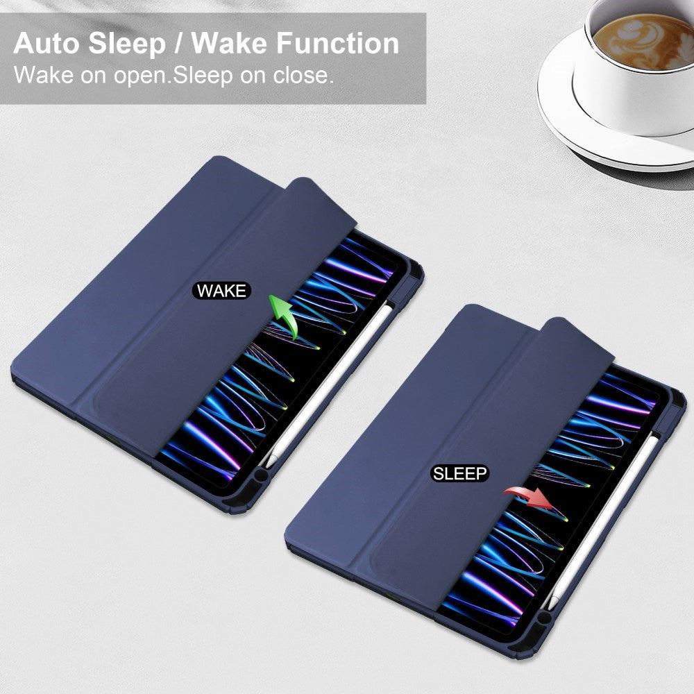 EIDERWOOD iPad Pro 11" (2025 / 2024) Hybrid Flip Cover m. Pen Holder - Blå & Gennemsigtig