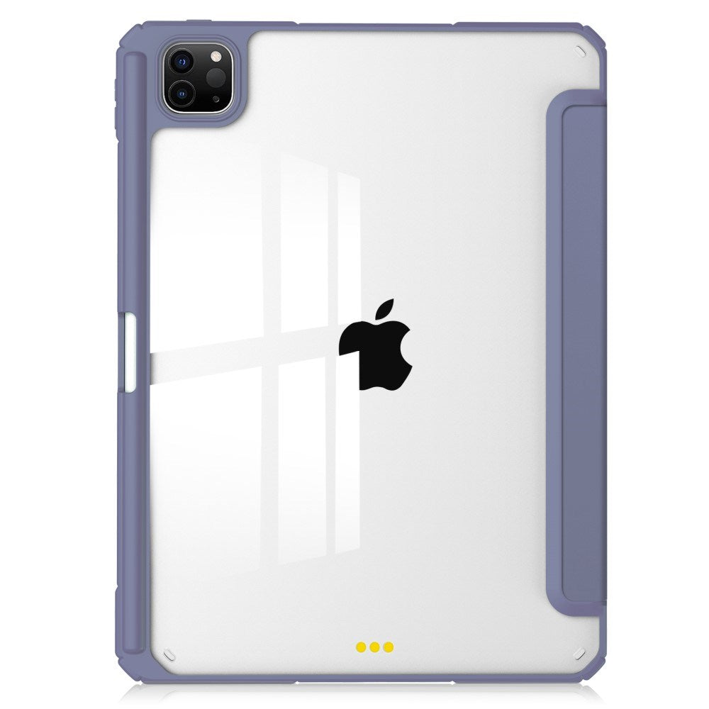 EIDERWOOD iPad Pro 11" (2025 / 2024) Hybrid Flip Cover m. Pen Holder - Lilla & Gennemsigtig