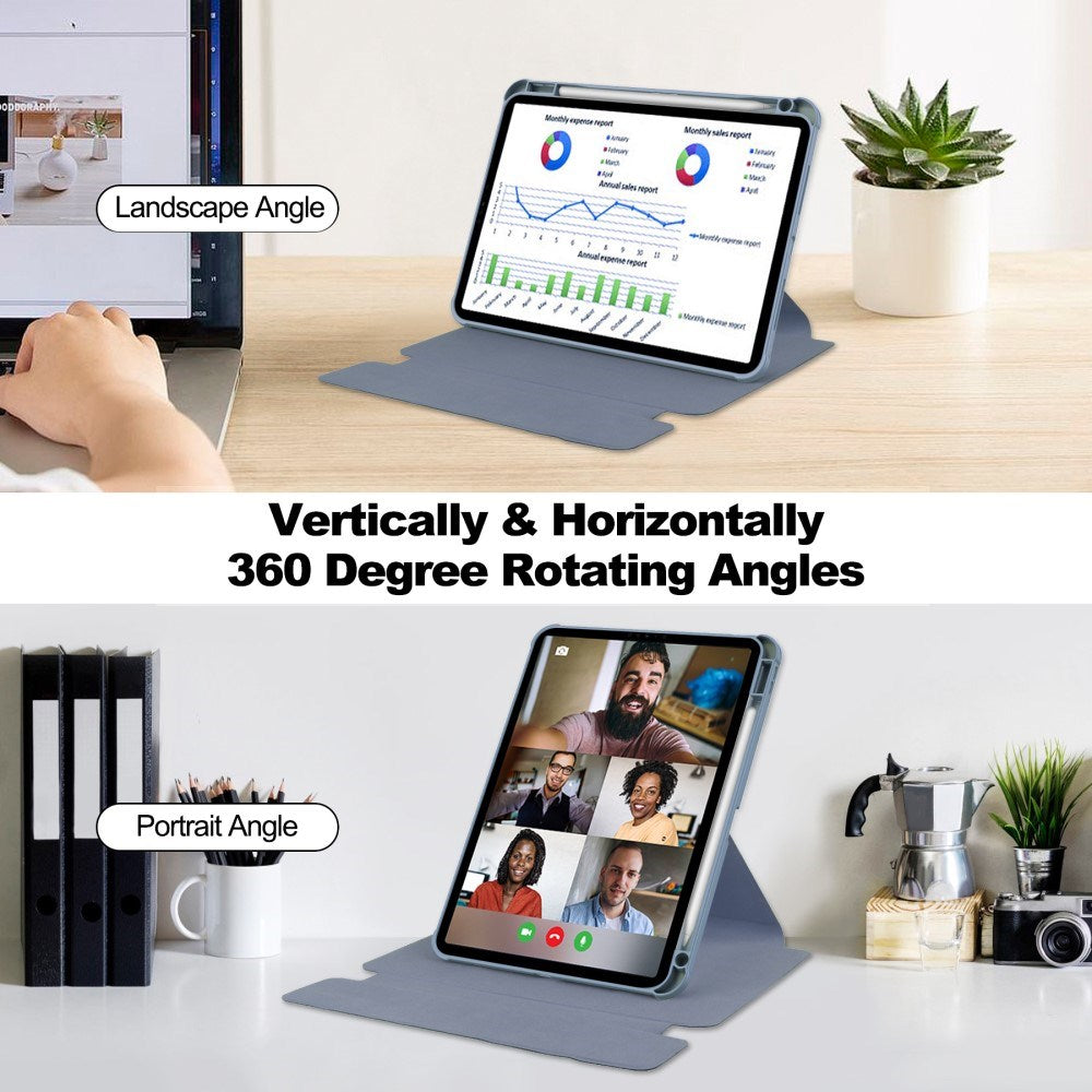 EIDERWOOD iPad Pro 11" (2025 / 2024) Hybrid Flip Cover m. Roterende Ståfunktion - Gennemsigtig / Lilla