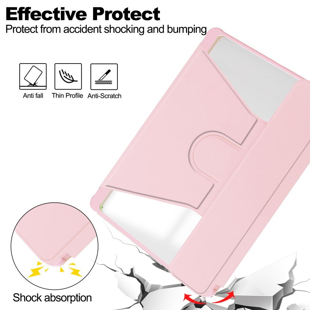 EIDERWOOD iPad Pro 11" (2025 / 2024) Hybrid Flip Cover m. Roterende Ståfunktion - Gennemsigtig / Pink