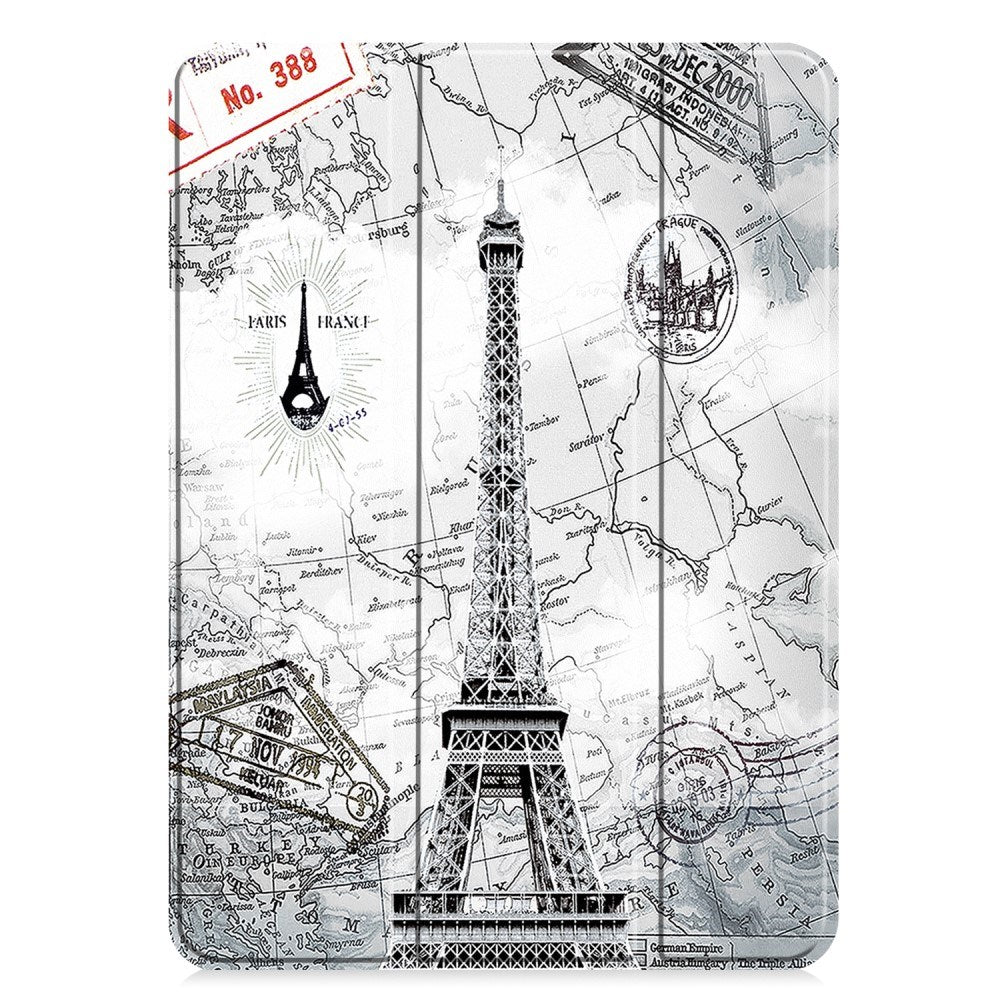 EIDERWOOD iPad Pro 11" (2025 / 2024) Tri-Fold Kunstlæder Flip Cover m. Vågeblus Funktion - Eiffeltårnet