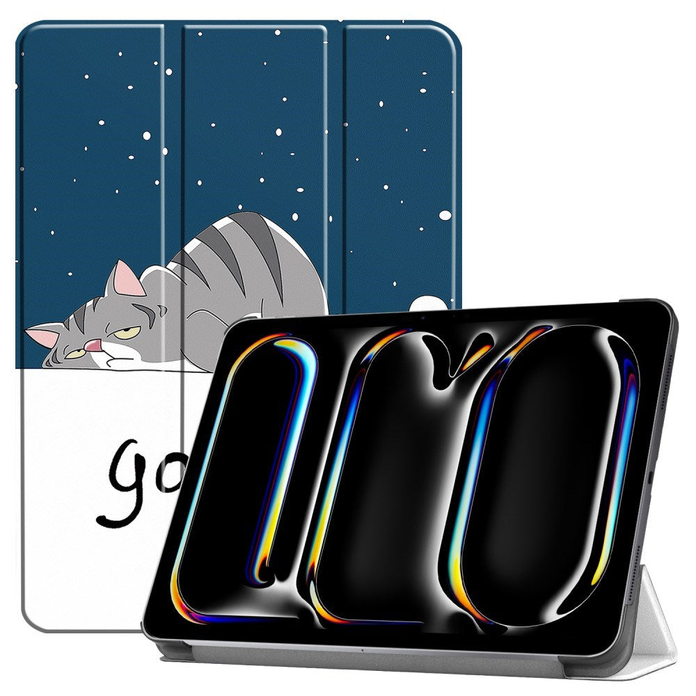 EIDERWOOD iPad Pro 11" (2025 / 2024) Tri-Fold Kunstlæder Flip Cover m. Vågeblus Funktion - Kat