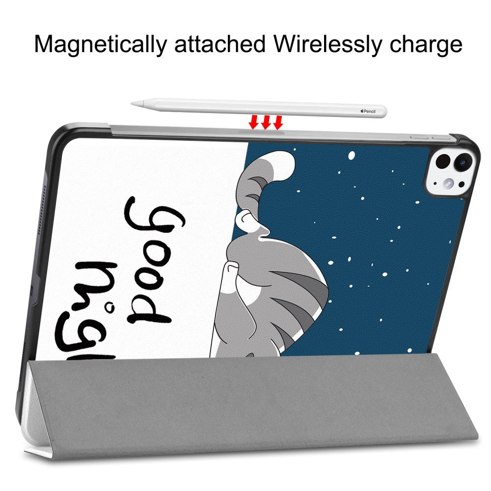 EIDERWOOD iPad Pro 11" (2025 / 2024) Tri-Fold Kunstlæder Flip Cover m. Vågeblus Funktion - Kat
