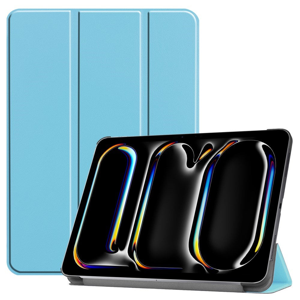 EIDERWOOD iPad Pro 11" (2025 / 2024) Tri-Fold Læder Flip Cover - Lyseblå