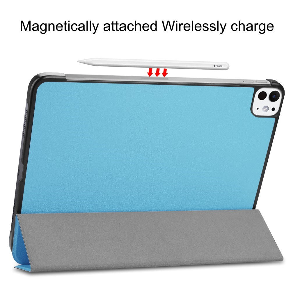 EIDERWOOD iPad Pro 11" (2025 / 2024) Tri-Fold Læder Flip Cover - Lyseblå