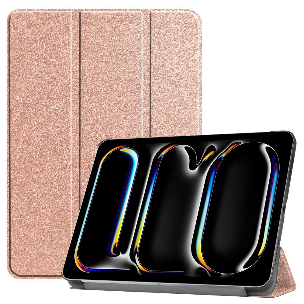 EIDERWOOD iPad Pro 11" (2025 / 2024) Tri-Fold Læder Flip Cover - Rose Gold