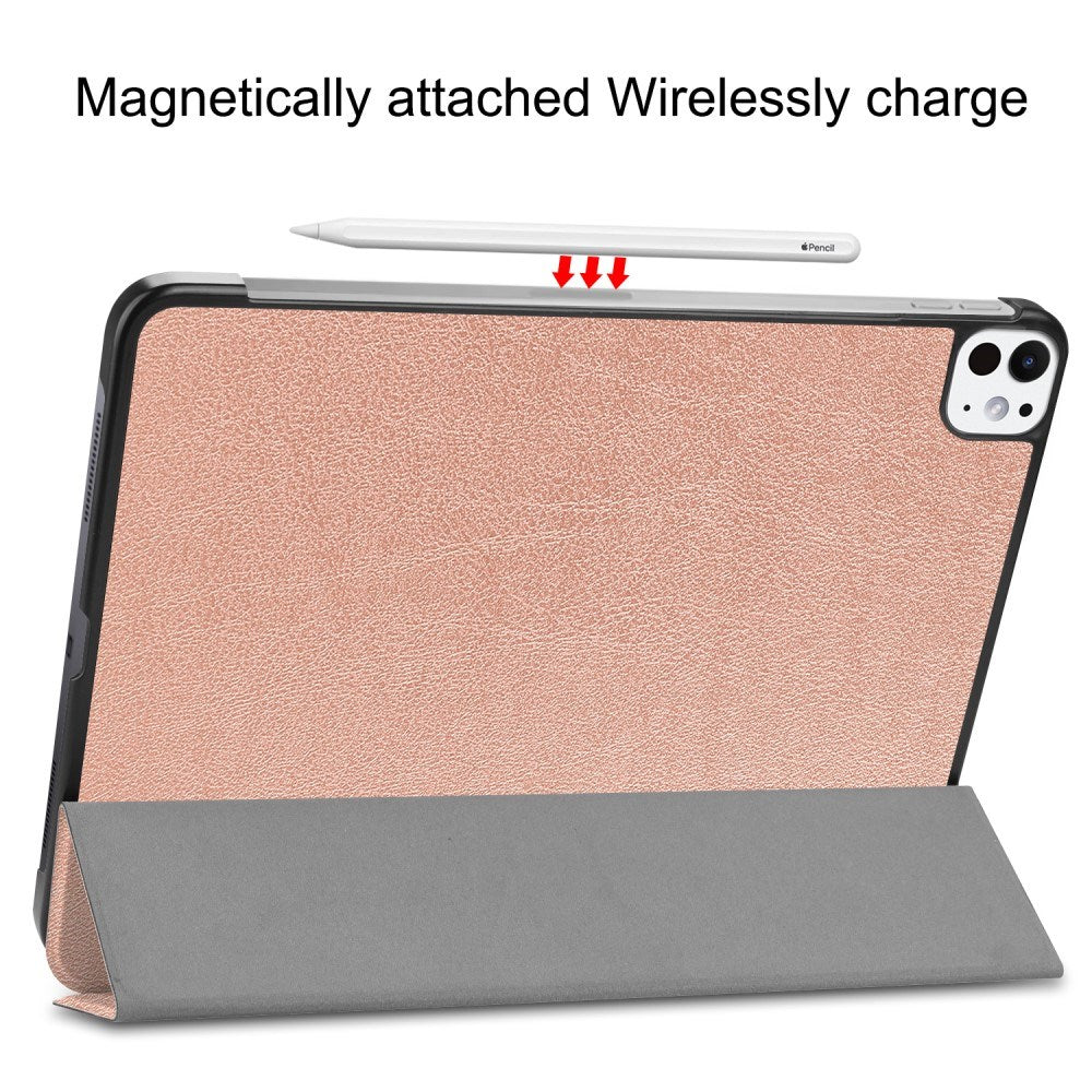 EIDERWOOD iPad Pro 11" (2025 / 2024) Tri-Fold Læder Flip Cover - Rose Gold