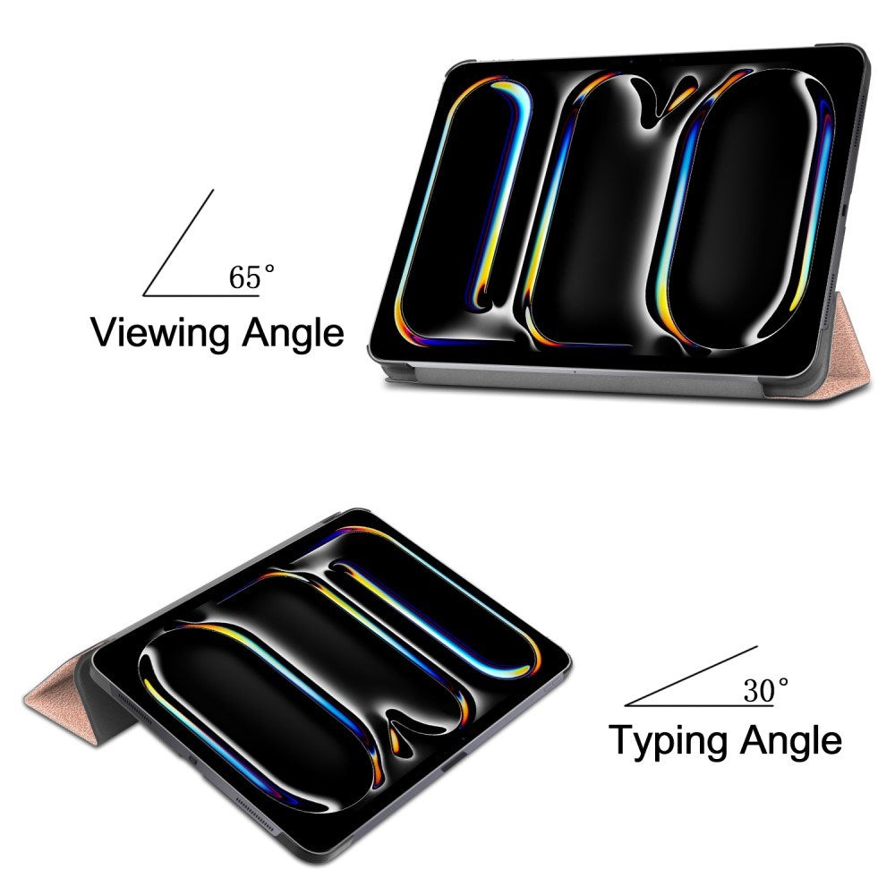 EIDERWOOD iPad Pro 11" (2025 / 2024) Tri-Fold Læder Flip Cover - Rose Gold