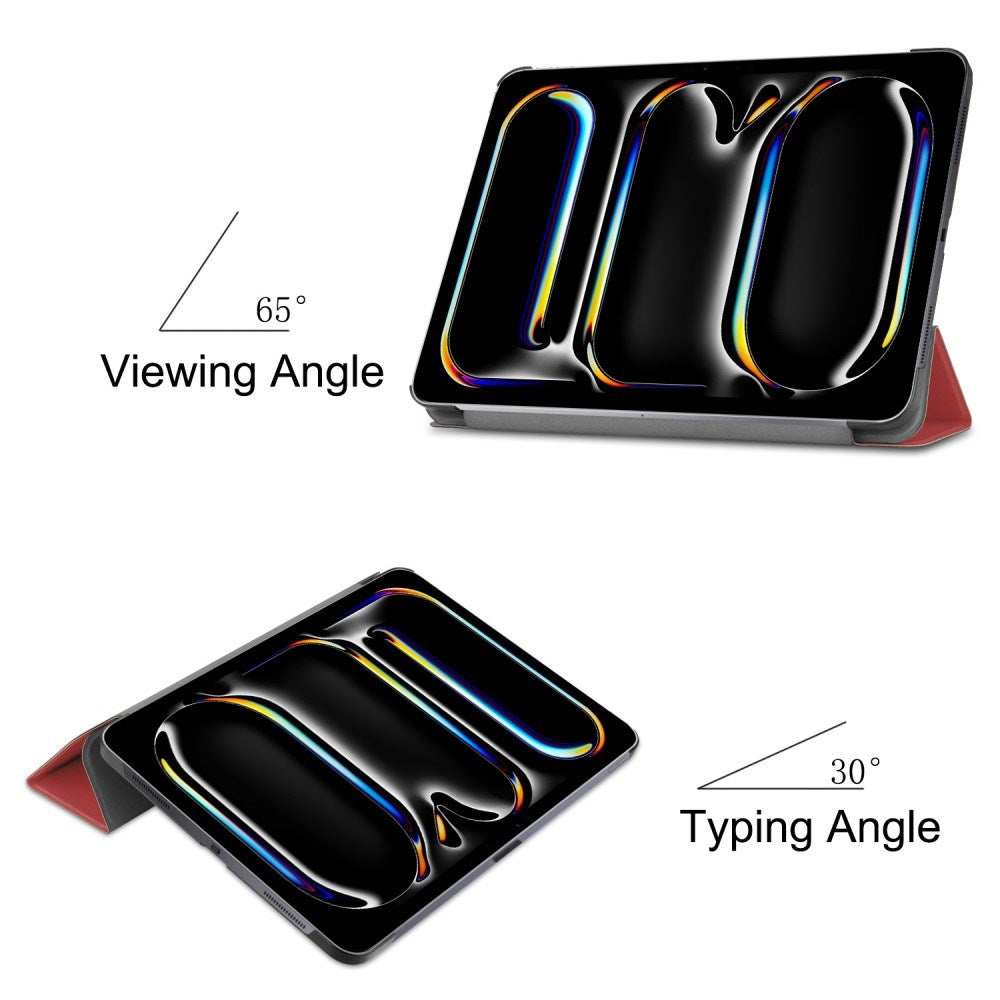 EIDERWOOD iPad Pro 11" (2025 / 2024) Tri-Fold Læder Flip Cover - Vinrød