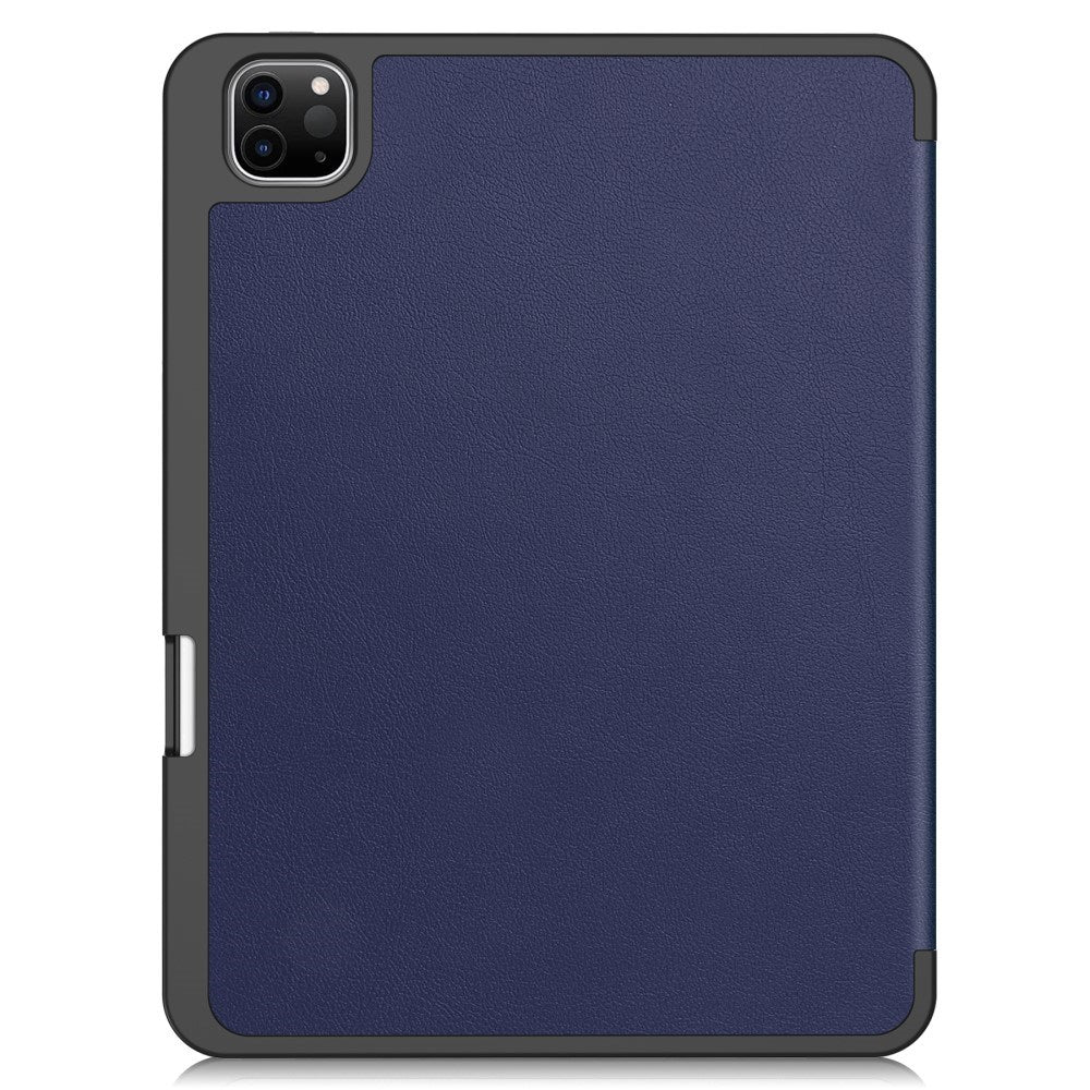 EIDERWOOD iPad Pro 11" (2025 / 2024) Tri-Fold Kunst Læder Flip Cover m. Apple Pencil Holder - Blå