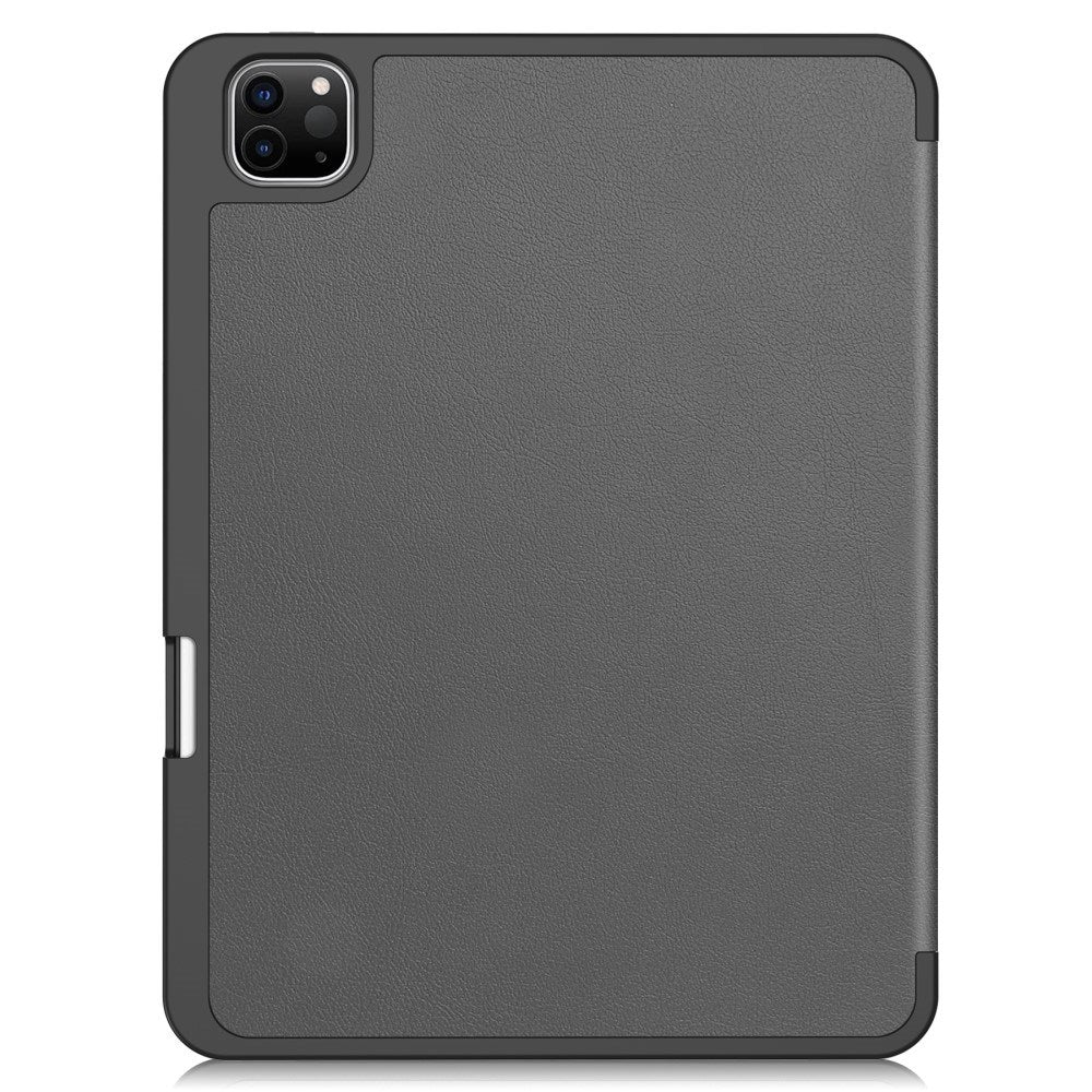 EIDERWOOD iPad Pro 11" (2025 / 2024) Tri-Fold Kunst Læder Flip Cover m. Apple Pencil Holder - Grå