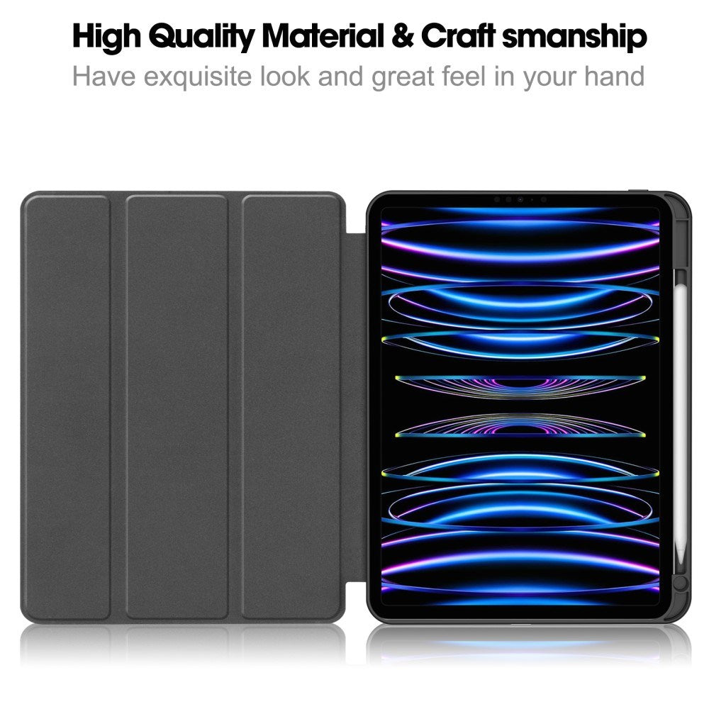EIDERWOOD iPad Pro 11" (2025 / 2024) Tri-Fold Kunst Læder Flip Cover m. Apple Pencil Holder - Grøn
