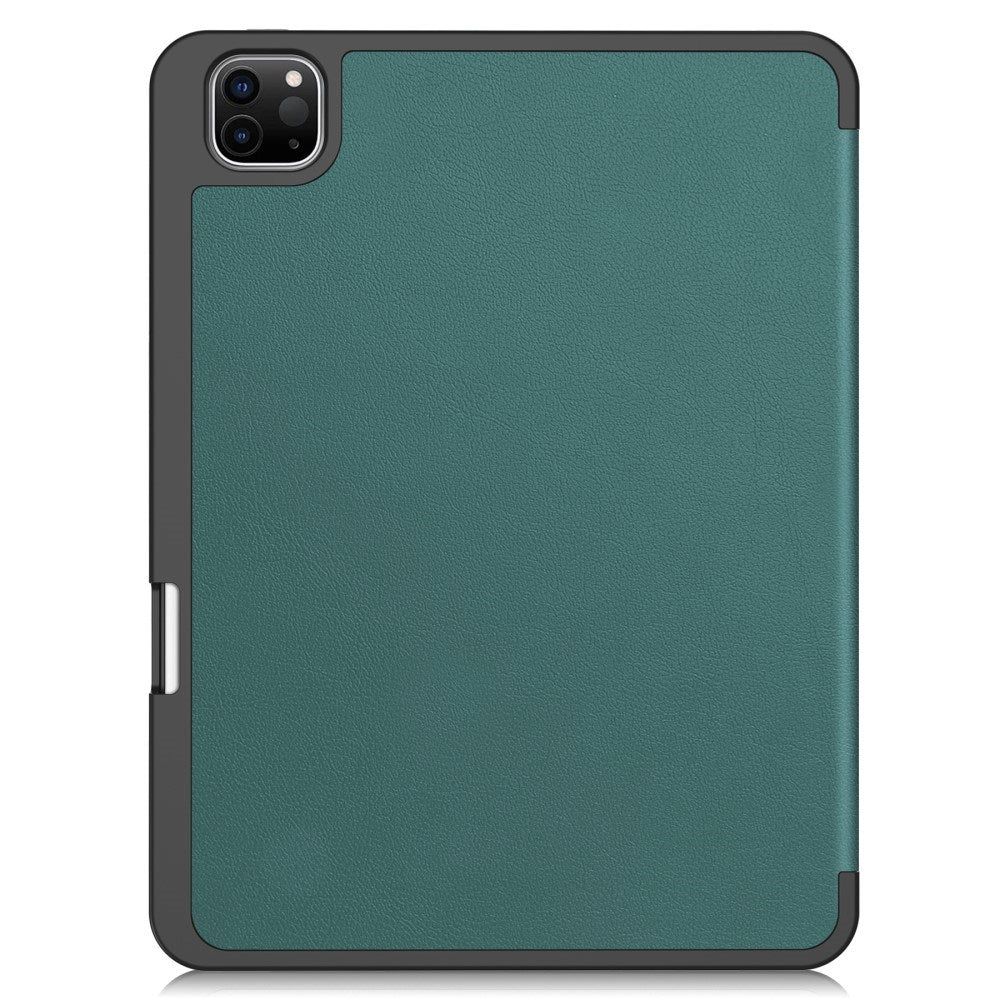EIDERWOOD iPad Pro 11" (2025 / 2024) Tri-Fold Kunst Læder Flip Cover m. Apple Pencil Holder - Grøn