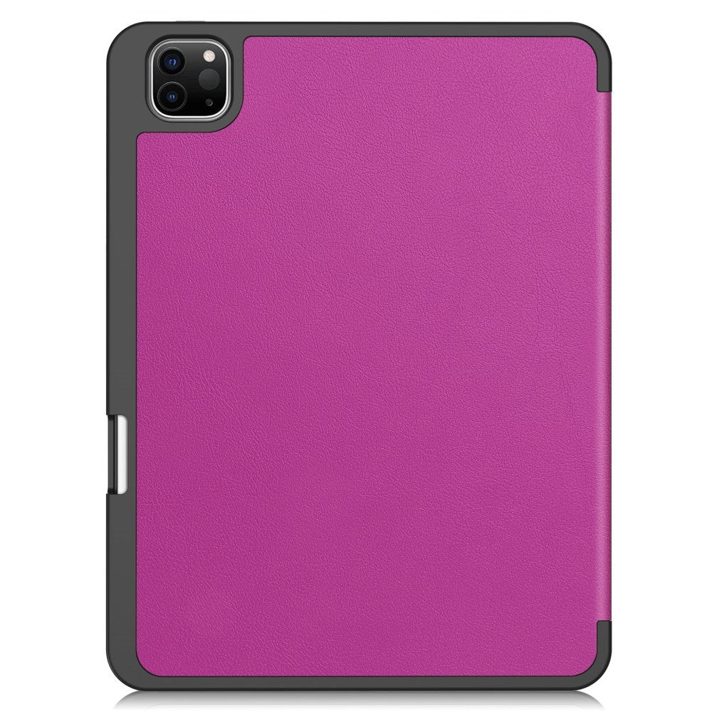EIDERWOOD iPad Pro 11" (2025 / 2024) Tri-Fold Kunst Læder Flip Cover m. Apple Pencil Holder - Lilla
