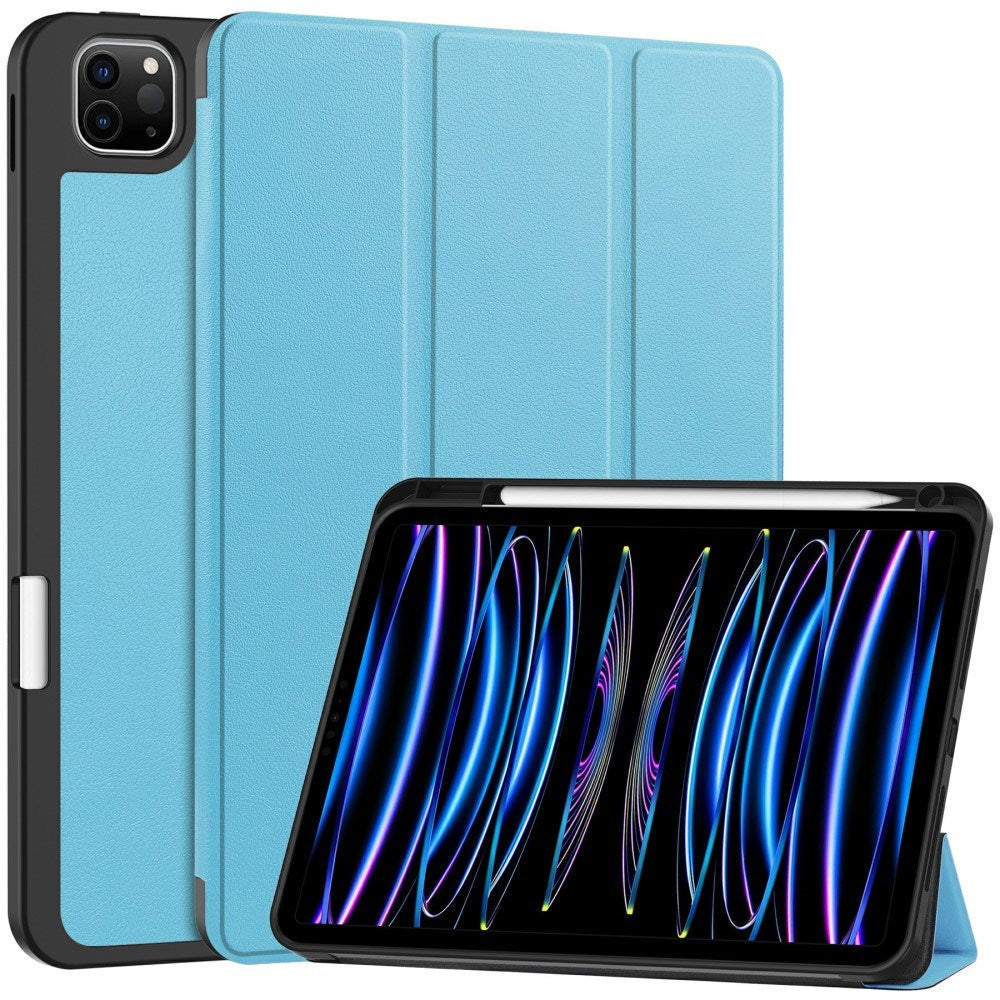 EIDERWOOD iPad Pro 11" (2025 / 2024) Tri-Fold Kunst Læder Flip Cover m. Apple Pencil Holder - Blå